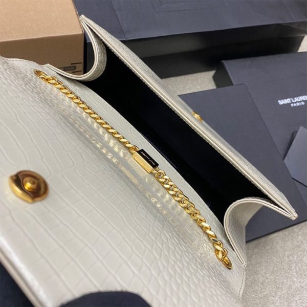 YSL kate medium tassel in crocodile-embossed leather