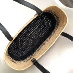 LOEWE Small Square Basket Bag in Raffia and Calfskin(HIGH-END GRADE)