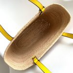 LOEWE Small Square Basket Bag in Raffia and Calfskin(HIGH-END GRADE)