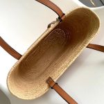 LOEWE Small Square Basket Bag in Raffia and Calfskin(HIGH-END GRADE)