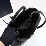 Prada Buckle medium leather handbag with double belt(high-end grade)